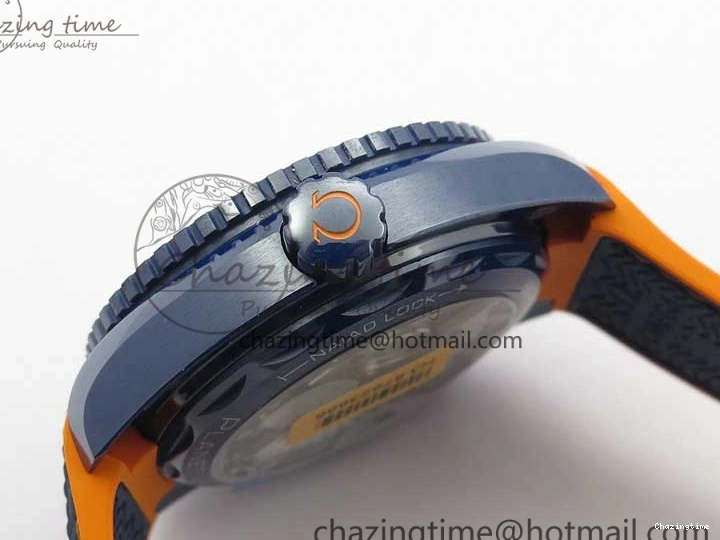 0521 Planet Ocean 45.5mm Big Blue Real Ceramic VSF 1:1 Best Edition on Blue Rubber Strap A8906 Super Clone Unique 7896